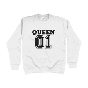 Felpa-stampa-personalizzata-scritta-queen-colore-bianca-migliore-offerta-regalo-abbigliamento-genova