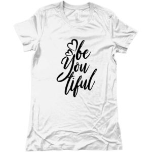t-shirt casual-BE-YOU-TIFUL_-BIANCO-migliore-prezzo-online-abbigliamento-unisex-torino