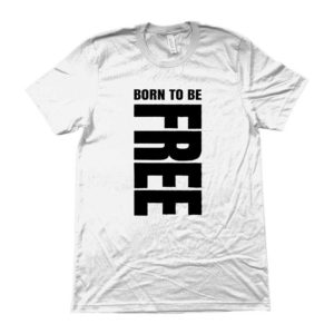 Maglietta-_BORN-TO-BE-FREE_-BIANCO-t-shirt casual- shopping online-vestiti-internet-migliore-prezzo-sconto-magliette-primavera-negozio-brescia