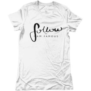 maglietta-bianca-personalizzata-in-offerta-frase-follow-me-i-m-famous