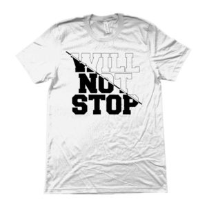 Maglietta-_WILL-NOT-STOP_-BIANCO-vestiti-scritte-in-inglese-abbigliamento casual chic-wippio-milano